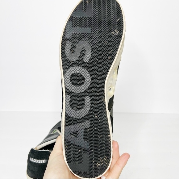 Lacoste Black Leather Sneakers Size 11.5 Men’s - Picture 5 of 6